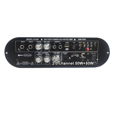 D1200 2.0 Channel 50W+50W BT Digital Amplifier Board 12V επαναφορτιζόμενο για χρήση στο σπίτι
