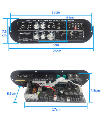 D1200 2.0 Channel 50W+50W BT Digital Amplifier Board 12V επαναφορτιζόμενο υποσύχναστο για χρήση σε αυτοκίνητα και σε σπίτια&quot;