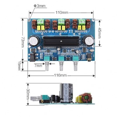 2.1 Channel Bluetooth 5.0 Digital Amplifier Board με 100W+2x50W υψηλή ισχύ
