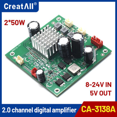 CA-3138A 5V Δύο κανάλια ενισχυτή 2x50W 8-24V είσοδος