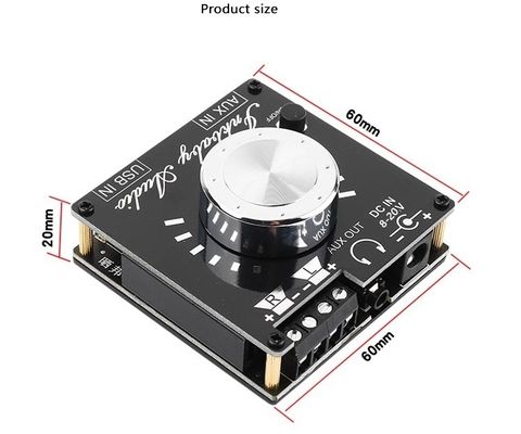 80W Διπλού Καναλιού Bluetooth 5.0 Πλακέτα Ενισχυτή 60x60x30mm