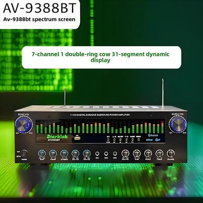 AV-9388BT/AV-999BT 2200W/1200W Επαγγελματικός 7 κανάλων BT ασύρματος ενισχυτής υψηλής ακρίβειας οικιακό θέατρο 7.1 ομιλητής σύστημα μέταλλο