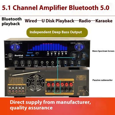 AV-555BT Επαγγελματικός 5.1 Διάδρομος Δυναμικός ενισχυτής φάσματος 600W Υψηλής ισχύος Subwoofer με μεταλλική κατασκευή