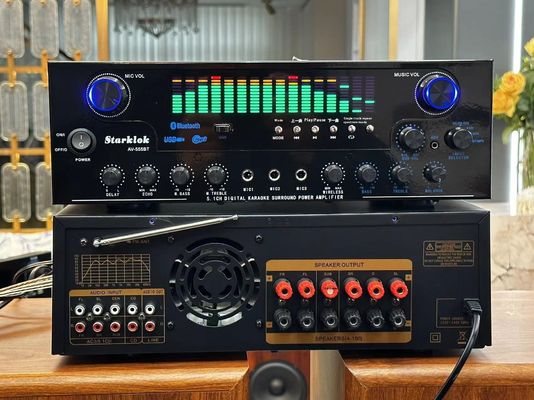 AV-555BT Επαγγελματικός 5.1 Διάδρομος Δυναμικός ενισχυτής φάσματος 600W Υψηλής ισχύος Subwoofer με μεταλλική κατασκευή