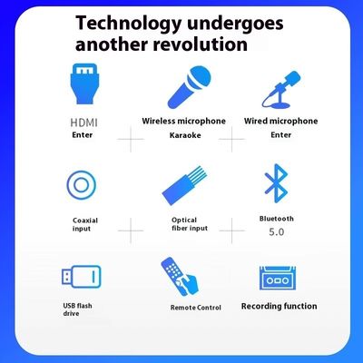 2.0 Κανάλι Υψηλής ισχύος Ασύρματος ενισχυτής καραόκε 100W BT Χωρίς απώλεια αποκωδικοποίηση HDML ARC Οπτική ίνα Κοακσιακή Ηλεκτρονική