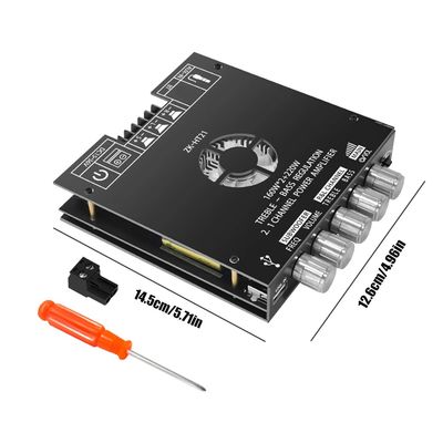 Creatall HT21 2.1 Channel 160WX2+220W HiFi Power Amplifier Board Module AUX/USB Input BT5.0 Digital Subwoofer Professional
