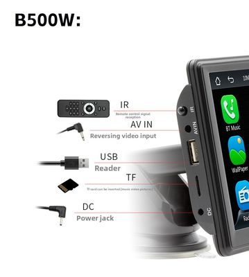 Creatall 7 ιντσών φορητό ασύρματο CarPlay MP5 player για Bluetooth Νέα διασυνοριακή κάρτα πολυμέσων