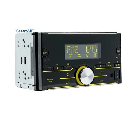 Creatall 12V Διπλού Δίσκου MP3 Player Αυτοκινήτου Έξυπνο για Bluetooth Ενισχυτή Αυτοκινήτου Ραδιόφωνο Πολύχρωμο Φως Aux Σύνδεση Κάρτας SD 1 Έτος