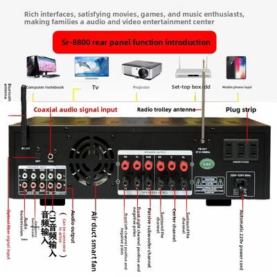 SR-8800 5.1 κανάλι οικιακός ενισχυτής με ιδιωτικό καλούπι και προσαρμογή OEM μάρκας