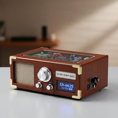 Πλακέτα μονάδας ψηφιακού ενισχυτή CA-6625 2.1 καναλιών με εξαιρετικά βαριά μπάσα και τροφοδοτικό 12V για DIY έργα ήχου