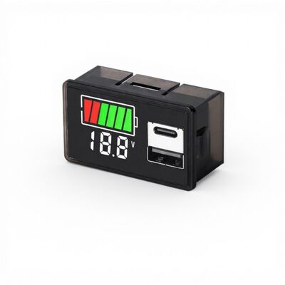 JX-4829 Dual-USB & Type-C Quick-Charge Power Meter with Voltage Display