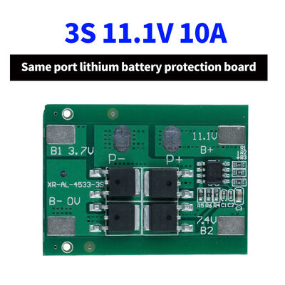 3S 10A 11.1V 18650 Lithium BMS Protection Board Same Port XR-AL-4533-3S-4MOS with PCB PCBA Material Same Port XR-AL-4533-3S-4MOS