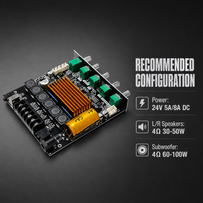 CA-TB21H 2.1 κανάλι TPA3116 Bluetooth Amplifier Board 50W+50W+100W Module Audio Amplifier με έλεγχο APP