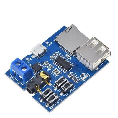 MP3 Decoder Board Audio Amplifier Module με 3.7~5.5V Power Range TF Card και U Disk Play Mode 2W Μονοεξισχυτήρας
